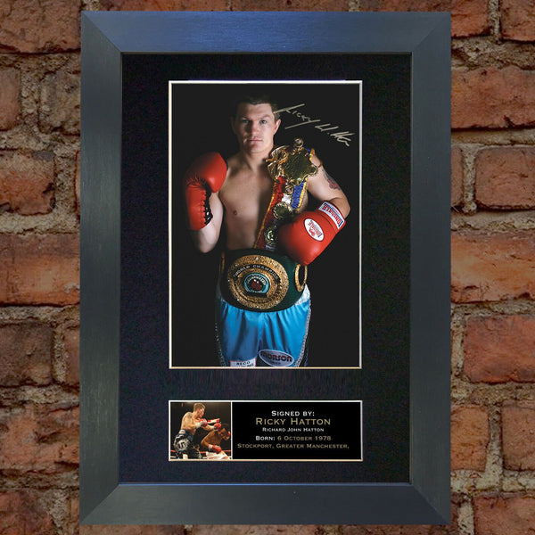 RICKY HATTON Mounted Signed Photo Reproduction Autograph Print A4 52