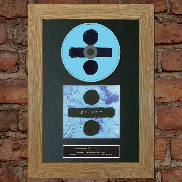 ED SHEERAN Divide Album 2017 Signed CD COVER MOUNTED Autograph Repro Print (75)