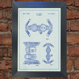 STAR WARS Tie Bomber Blueprint VERY RARE Reproduction Vintage Wall Art Print #23