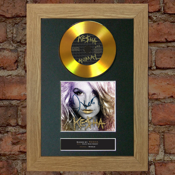 #170 GOLD DISC KESHA Animal Cd Signed Autograph Mounted Reproduction Print A4