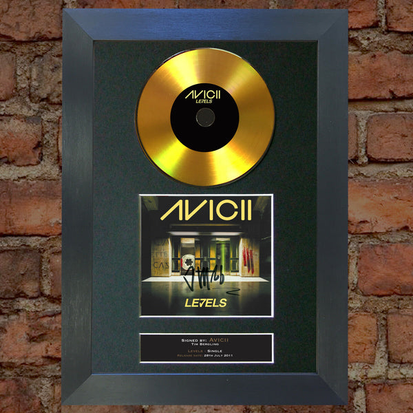 #168 AVICII GOLD DISC Levels Cd Single Album Signed Autograph Mounted Re-Print