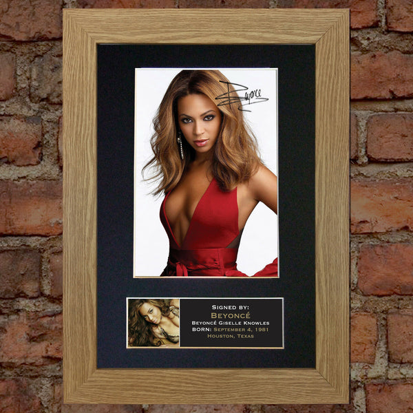 BEYONCE No1 Mounted Signed Photo Reproduction Autograph Print A4 234