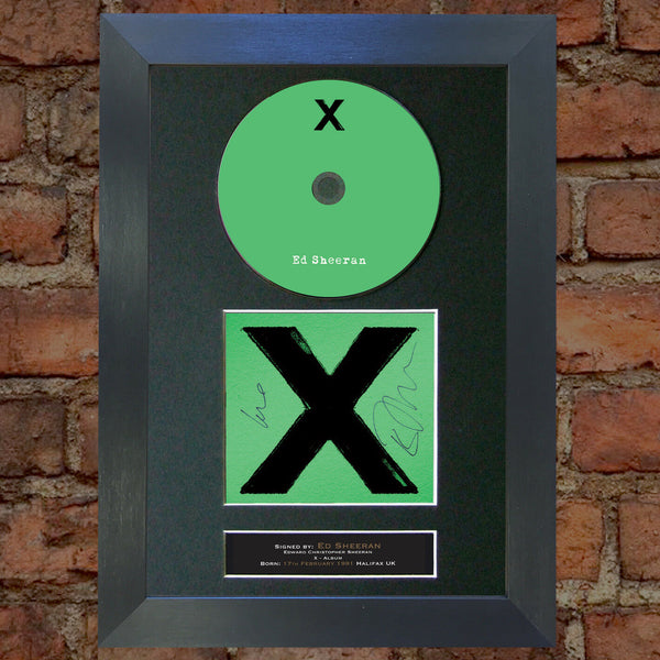 ED SHEERAN X Album Signed CD COVER MOUNTED A4 Autograph Repro Print (55)