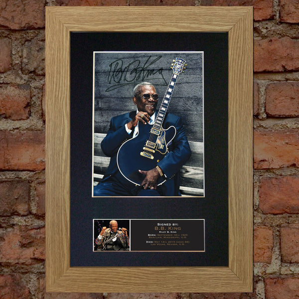 BB KING Signed Autograph Mounted Photo Reproduction PRINT A4 565