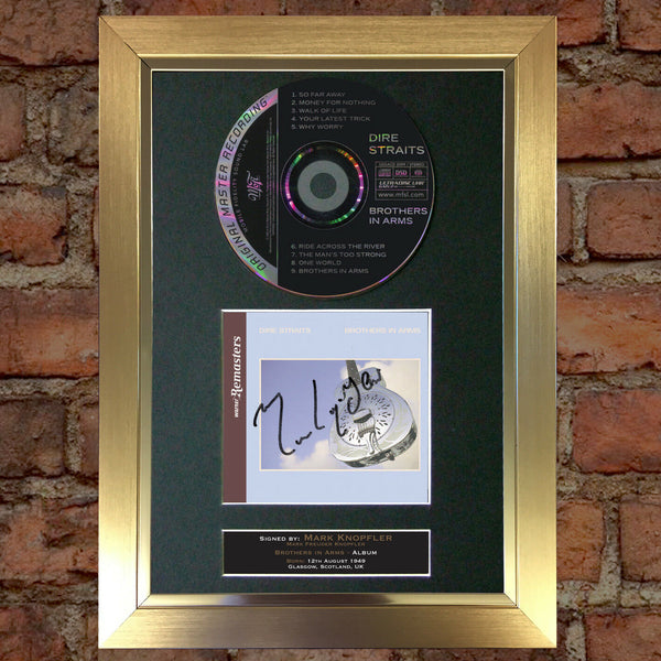DIRE STRAITS Brothers in Arms Album Signed Cd MOUNTED A4 Autograph Print 73