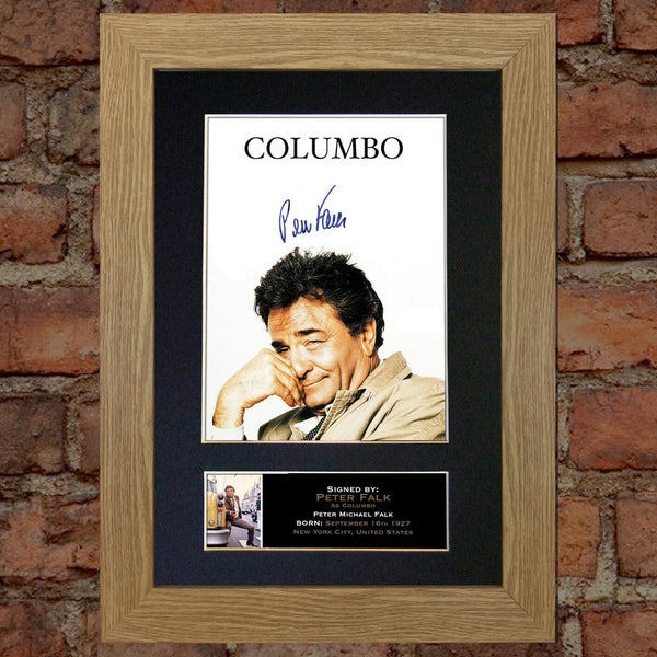 COLUMBO Peter Falk Mounted Signed Photo Reproduction Autograph Print A4 312