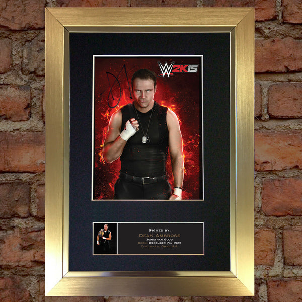 DEAN AMBROSE WWE Quality Autograph Mounted Photo Repro Print A4 581