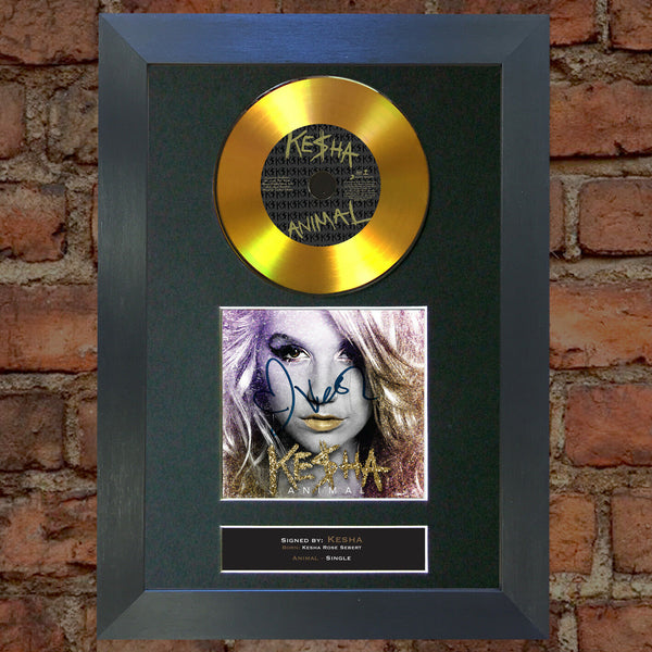 #170 GOLD DISC KESHA Animal Cd Signed Autograph Mounted Reproduction Print A4