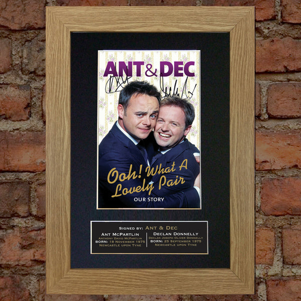 ANT AND DEC Mounted Signed Photo Reproduction Autograph Print A4 16