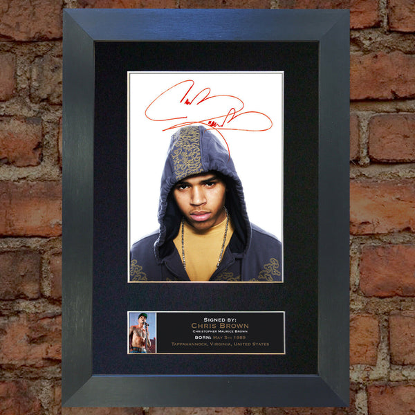 CHRIS BROWN Mounted Signed Photo Reproduction Autograph Print A4 96