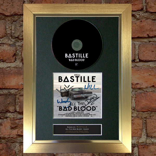BASTILLE All This Bad Blood Album Signed CD COVER MOUNTED A4 Autograph Print 31