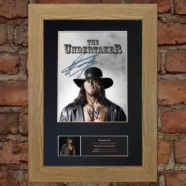 THE UNDERTAKER WWE Quality Autograph Mounted Photo Repro Print A4 481