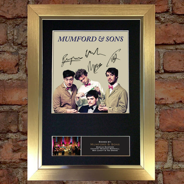 MUMFORD AND SONS Mounted Signed Photo Reproduction Autograph Print A4 357