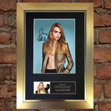 CARA DELEVINGNE Signed Autograph Mounted Photo Reproduction Print A4 532