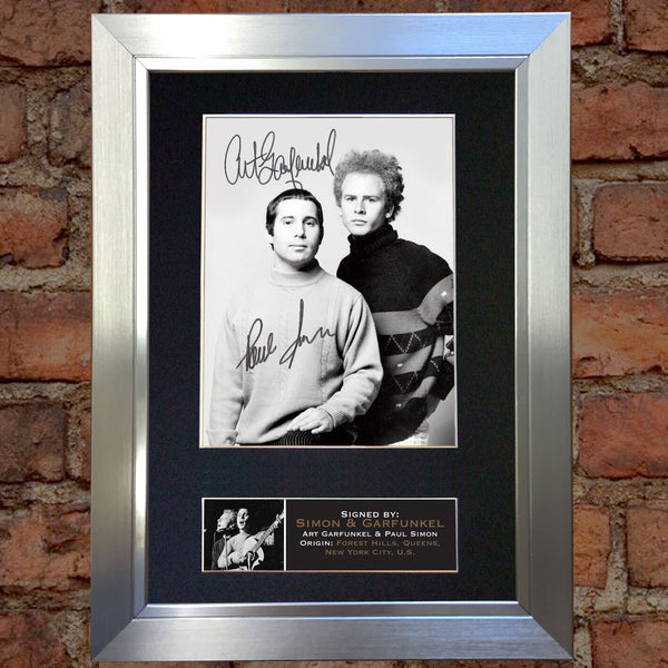 SIMON & GARFUNKEL Band Rare Signed Autograph Mounted Photo RE-PRINT A4 663