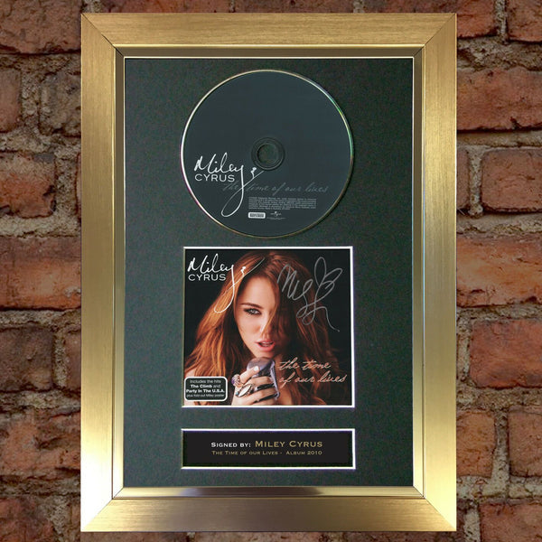 MILEY CYRUS Signed CD COVER MOUNTED A4 Autograph Print (4)