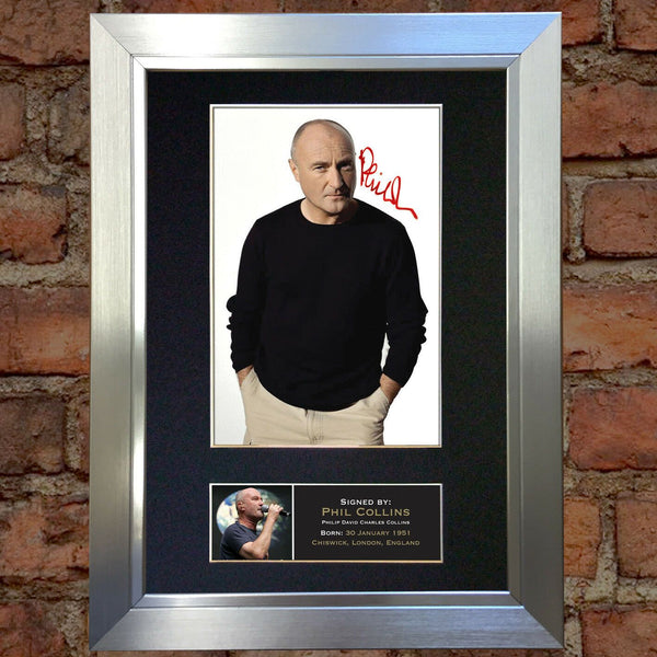 PHIL COLLINS Mounted Signed Photo Reproduction Autograph Print A4 99