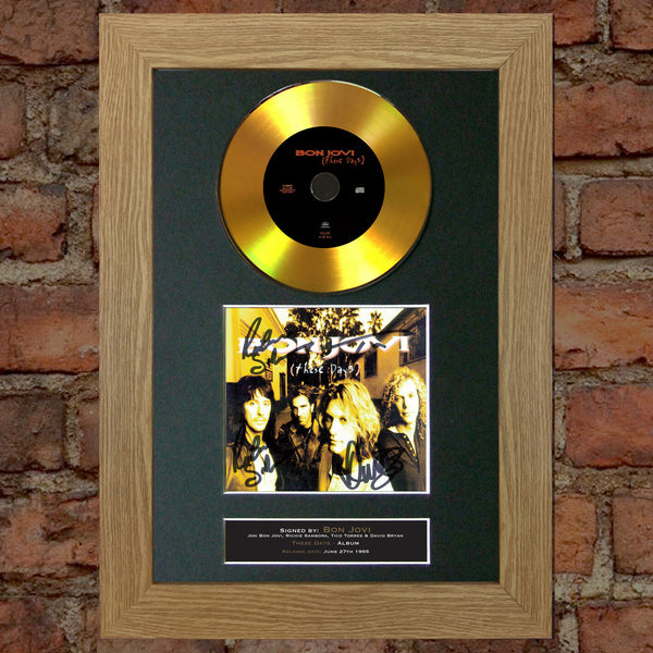 #140 GOLD DISC BON JOVI These Days Signed Autograph Mounted Repro A4