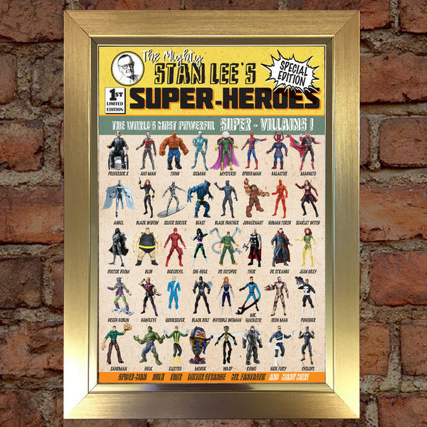 STAN LEE Superhero RARE Comic Poster Quality Original Design Quality Print 773