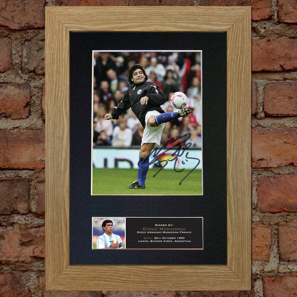 DIEGO MARADONA Argentina Signed Quality Autograph Mounted Photo Repro A4 534