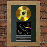 #96 GOLD DISC PINK FLOYD Dark Side of The Moon Signed Autograph Mounted Repro A4