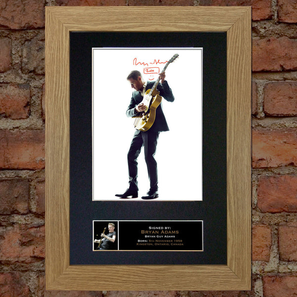 BRYAN ADAMS Mounted Signed Photo Reproduction Autograph Print A4 171