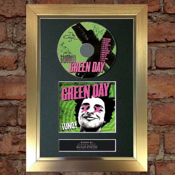 GREEN DAY Uno Album Signed CD COVER MOUNTED A4 Autograph Print 32