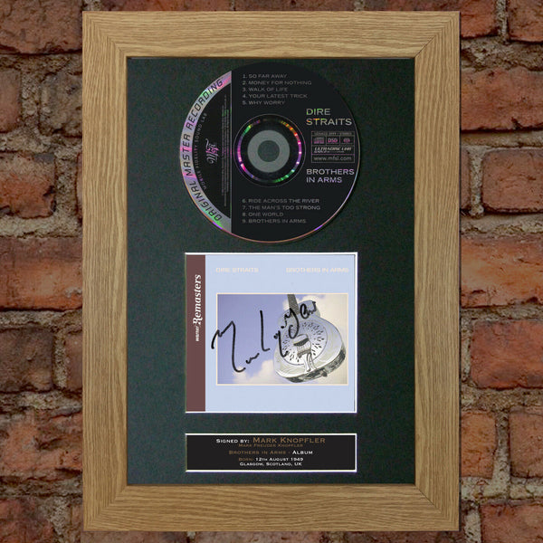 DIRE STRAITS Brothers in Arms Album Signed Cd MOUNTED A4 Autograph Print 73