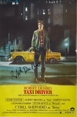 TAXI DRIVER Robert De Niro Autograph FILM MOVIE POSTER Print Signed by 1 of Cast