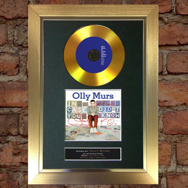 #95 GOLD DISC OLLY MURS In Case Album Signed Autograph Mounted Photo Repro A4