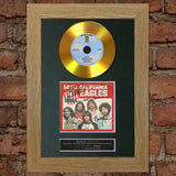 #135 GOLD DISC THE EAGLES Hotel California Signed Autograph Mounted Repro A4