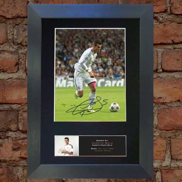 GARETH BALE #2 Real Madrid Signed Autograph Mounted Photo REPRINT A4 552