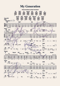 The Who My Generation Signed Music Sheet Album Autograph Print #806