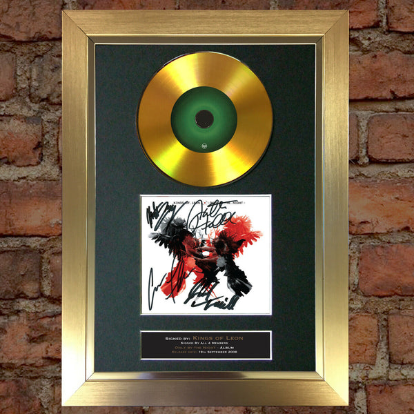 #188 KINGS OF LEON Only By Night GOLD DISC Album Signed Autograph Mounted Print