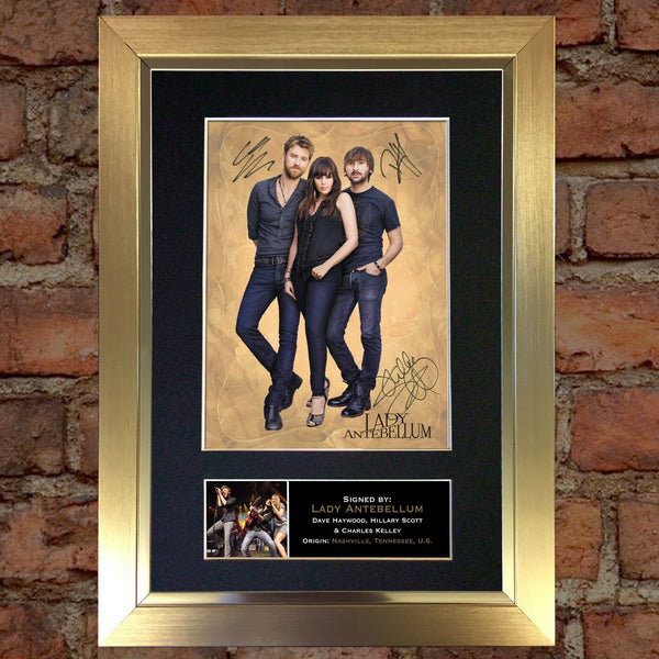 LADY ANTEBELLUM Mounted Signed Photo Reproduction Autograph Print A4 261