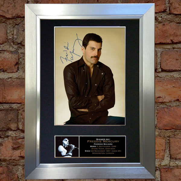 FREDDIE MERCURY Queen Mounted Signed Photo Reproduction Autograph Print A4 65