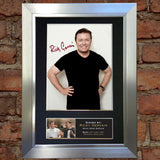 RICKY GERVAIS Mounted Signed Photo Reproduction Autograph Print A4 22