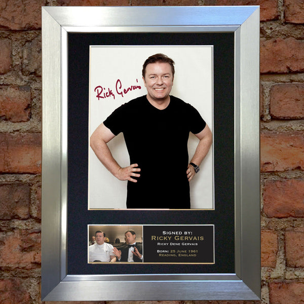 RICKY GERVAIS Mounted Signed Photo Reproduction Autograph Print A4 22