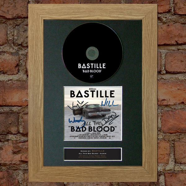 BASTILLE All This Bad Blood Album Signed CD COVER MOUNTED A4 Autograph Print 31