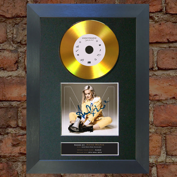 #176 ANNE MARIE speak your mind GOLD DISC Cd Album Signed Autograph Print