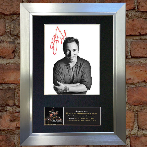 BRUCE SPRINGSTEEN Mounted Signed Photo Reproduction Autograph Print A4 161
