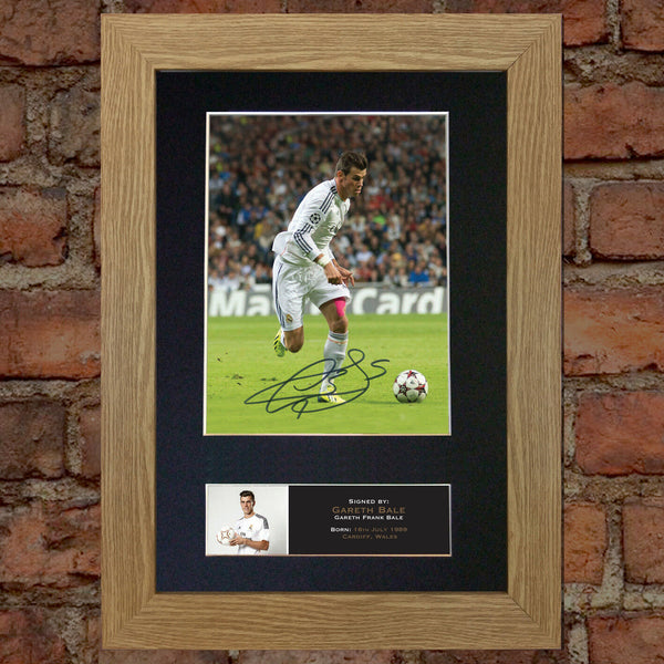 GARETH BALE #2 Real Madrid Signed Autograph Mounted Photo REPRINT A4 552