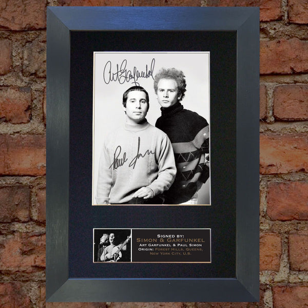 SIMON & GARFUNKEL Band Rare Signed Autograph Mounted Photo RE-PRINT A4 663