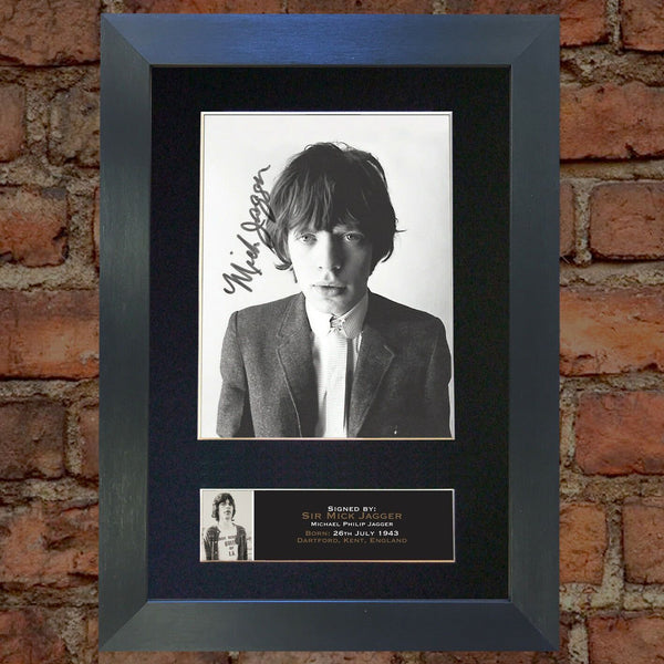 MICK JAGGER Signed Autograph Mounted Photo Reproduction PRINT A4 644