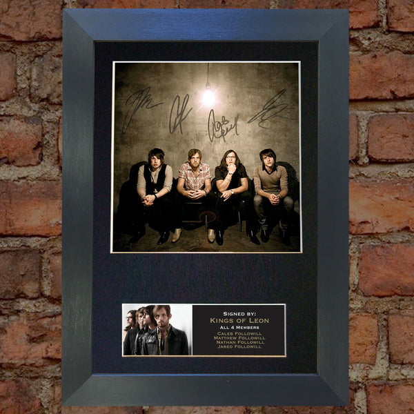KINGS OF LEON Mounted Signed Photo Reproduction Autograph Print A4 197