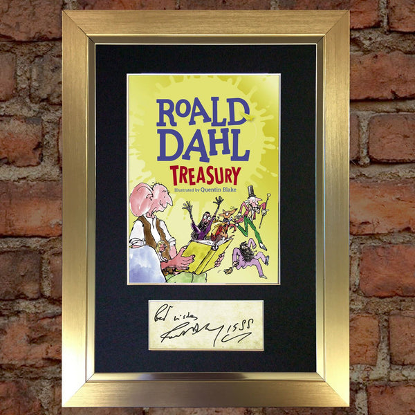 ROALD DAHL The Treasury Book Cover Autograph Signed Mounted Print 684