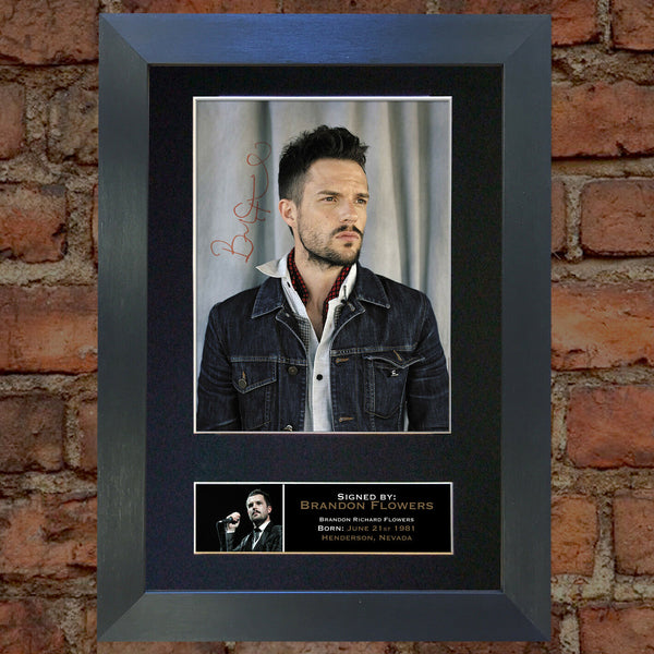 BRANDON FLOWERS Mounted Signed Photo Reproduction Autograph Print A4 160