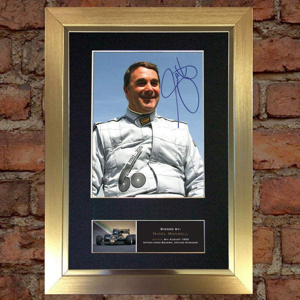 NIGEL MANSELL Signed Autograph Mounted Photo Repro A4 Print 458