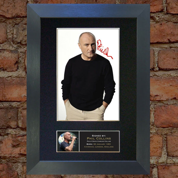PHIL COLLINS Mounted Signed Photo Reproduction Autograph Print A4 99