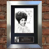 ARETHA FRANKLIN Signed Autograph Mounted Photo REPRODUCTION PRINT A4 661